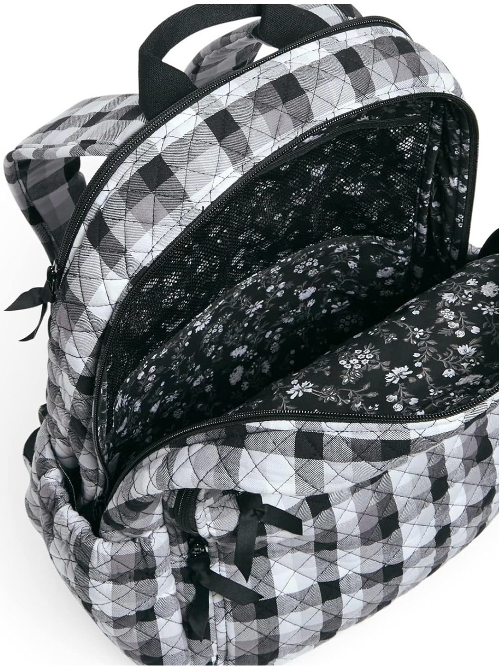 Vera Bradley Quilted Plaid cotton campus kingbird backpack - Picture 2 of 5